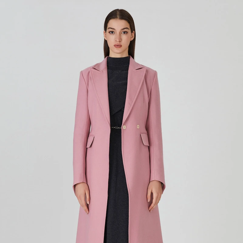 莱芙·艾迪儿气质时尚西装女士毛呢修身设计师中长外套1E3W68191