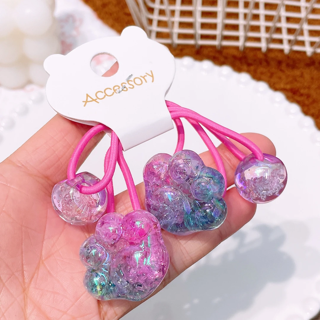 A-6115 bh 1对蓝紫色猫爪绕绕头绳 发圈