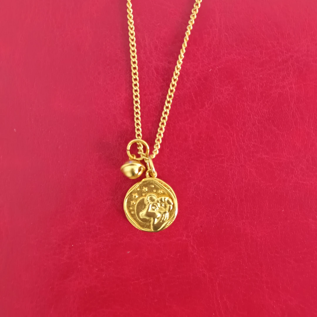 铜合金项链 【藏金阁】十二星座铃铛肖邦连项链45+5cm