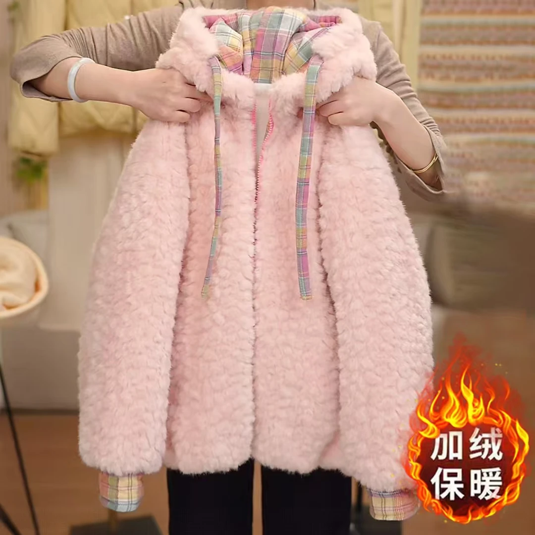 七七妈【加绒加厚】女童装棉衣2025新款中大童加厚毛毛外套棉衣儿童