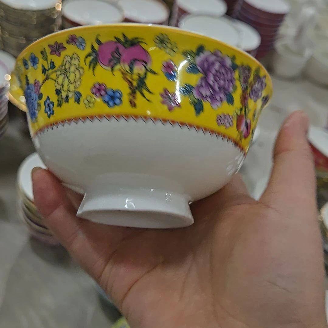 碗微瑕珐琅彩万花4.5寸6个666666