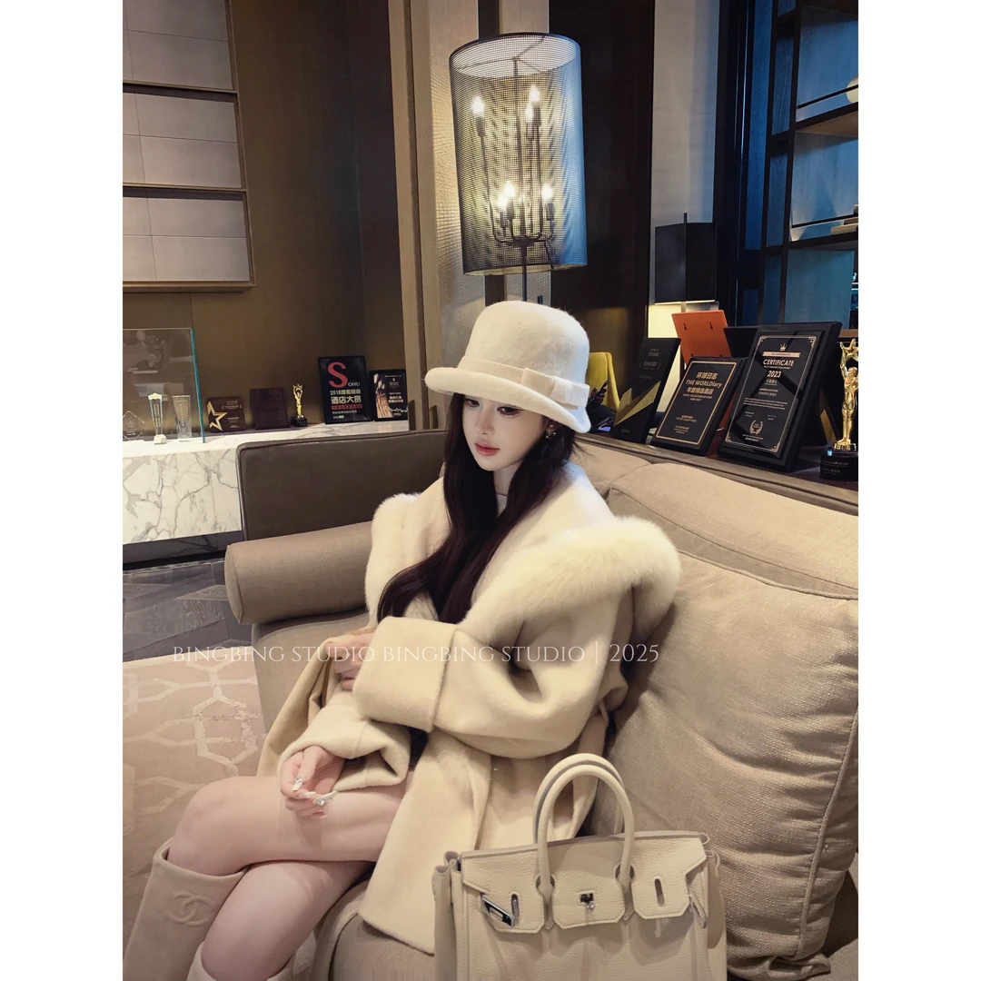 冰冰铭顺「富士之约」秋冬气质百搭休闲洋气减龄轻奢大衣BBQ5SY6990