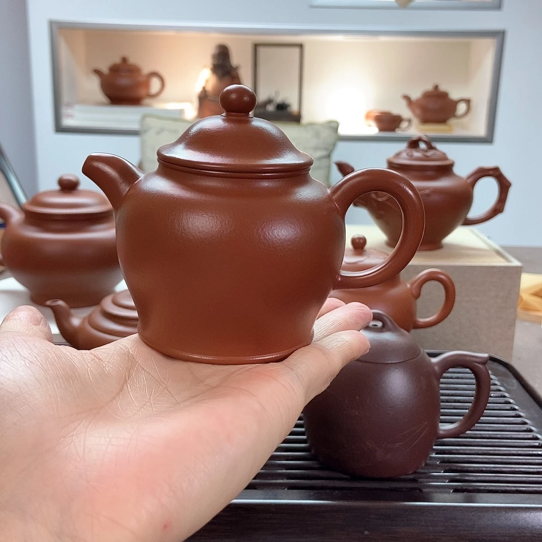 茶壶紫砂微瑕朱泥笠帽
