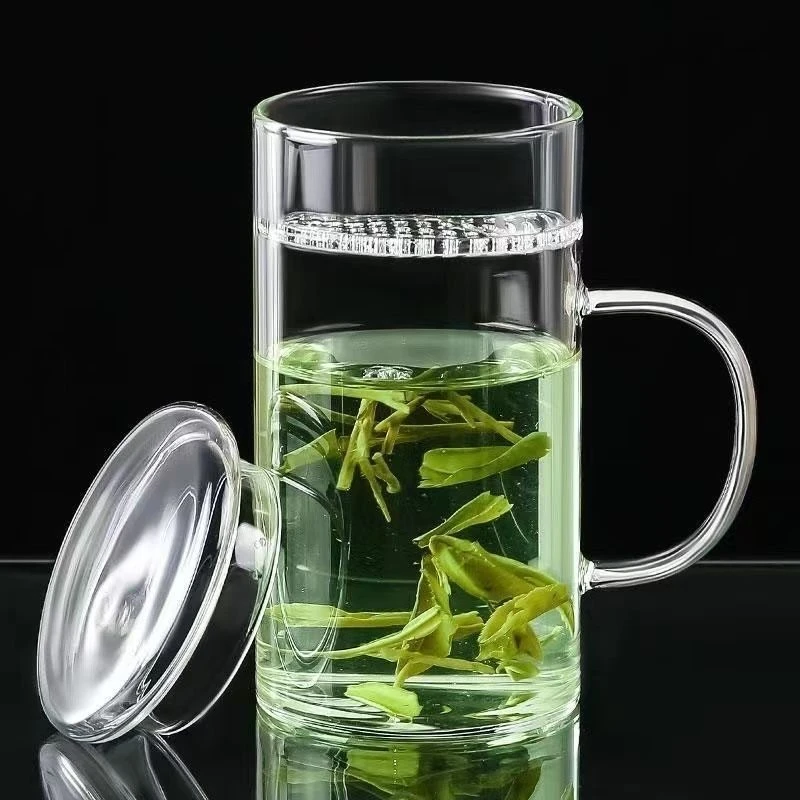 耐热煮茶茶壶玻璃加厚耐高温过滤家用茶具冲茶侧把月牙杯