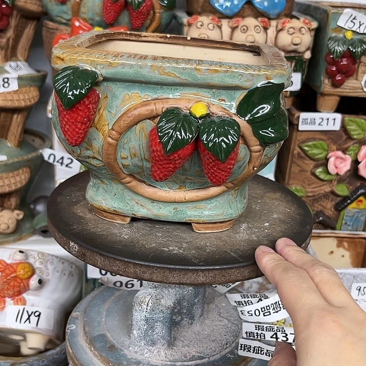 紫砂花盆粗陶材质多肉花盆