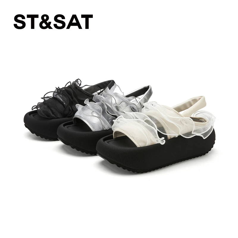 星期六厚底凉鞋女2025年夏季新款外穿时尚高级感配裙子增高凉拖鞋