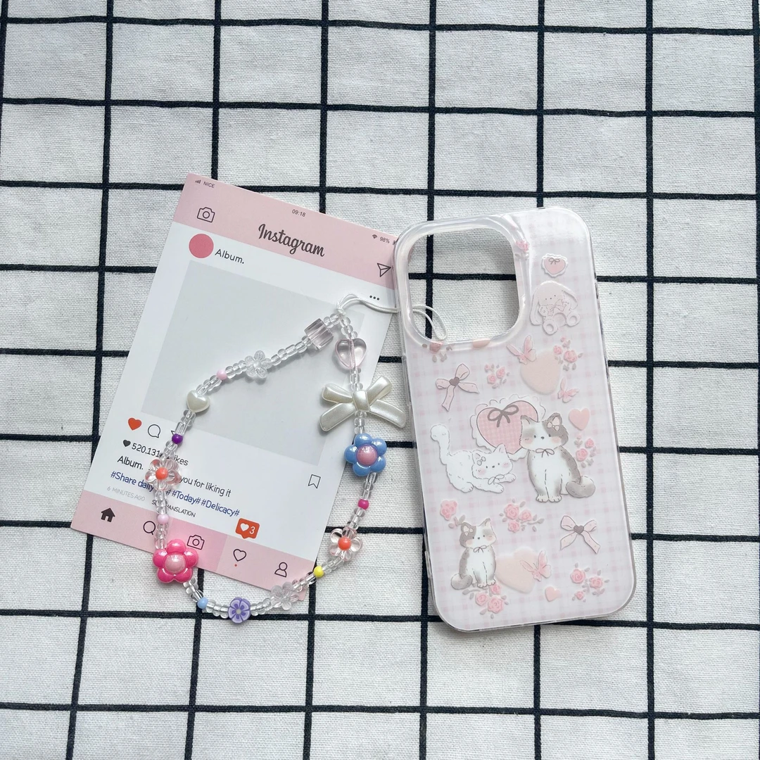 【4】蝴蝶结爱心猫适用手机壳苹果17iPhone16华为小米17oppovivo