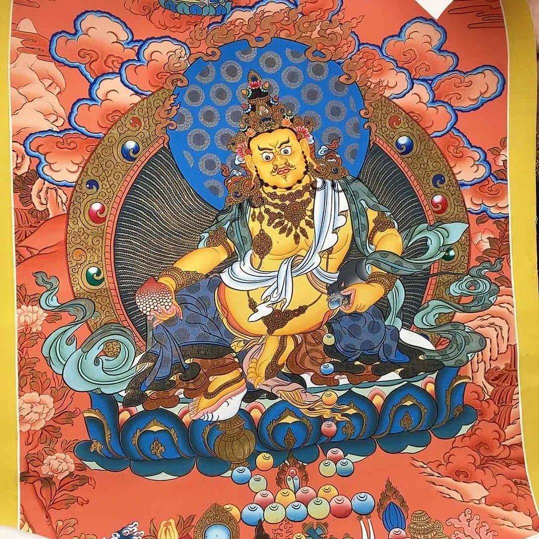 装裱画寒**年尼泊尔手绘唐卡画芯