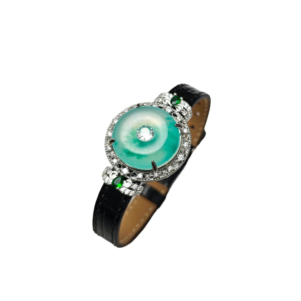 翠绿冰飘花佘太翠手表链A28-623赠礼盒（多样性发）