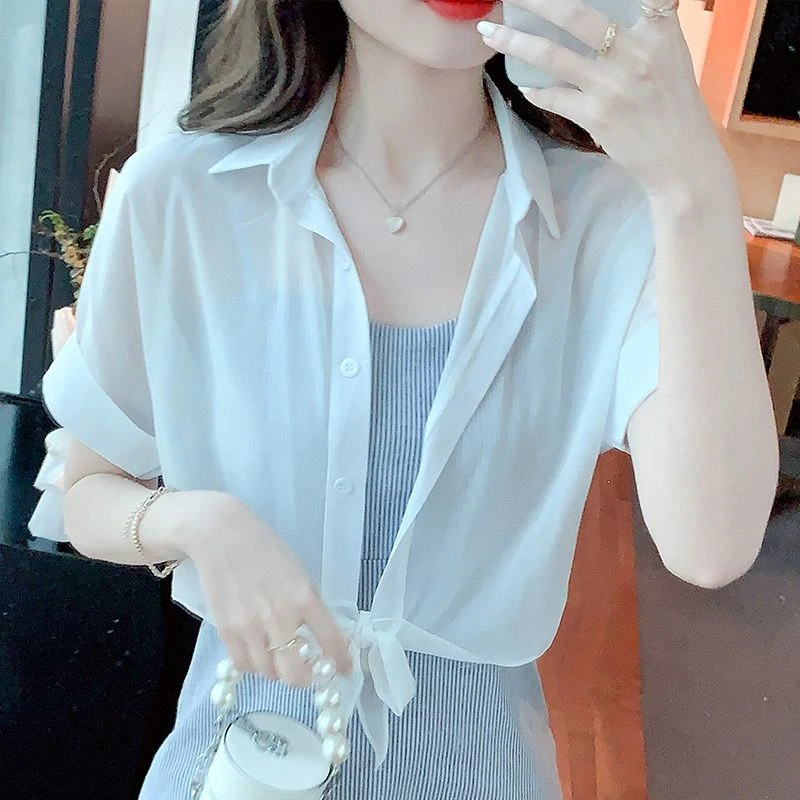雪纺小披肩夏季百搭小外披夏天防晒衣女开衫外搭坎肩薄短款小外套
