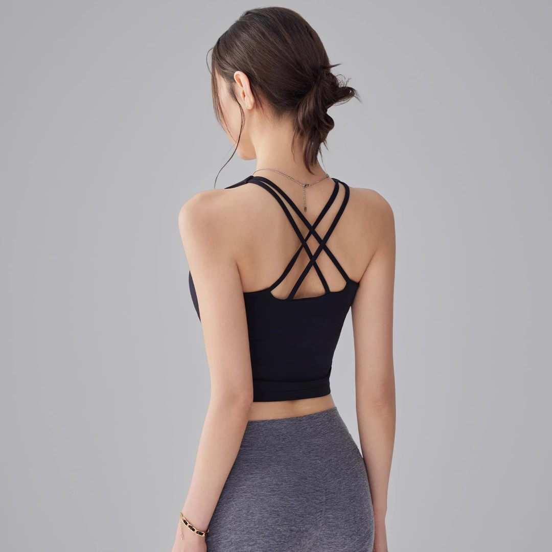 一体杯运动内衣女高强度美背瑜伽背心外穿跑步防震防下垂健身文胸