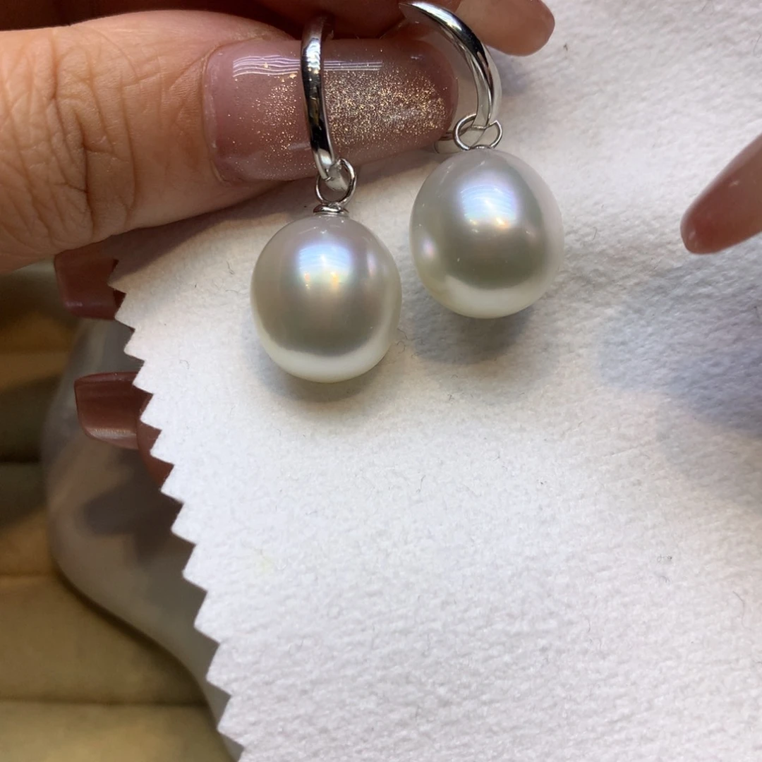 银S925镶嵌耳饰海水珍珠