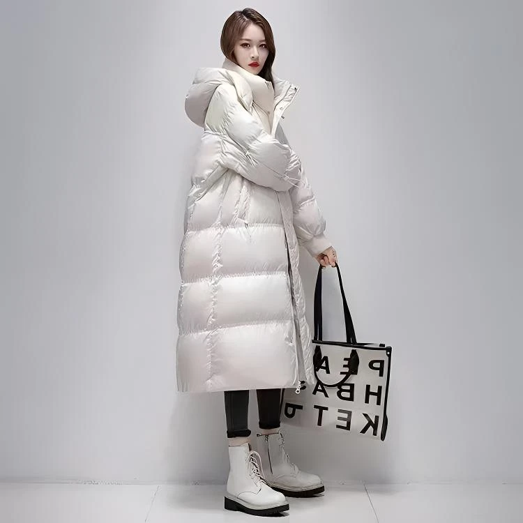 【现货发】清仓韩版长款棉服女冬大牌高端棉服爆款冬装填充棉外套