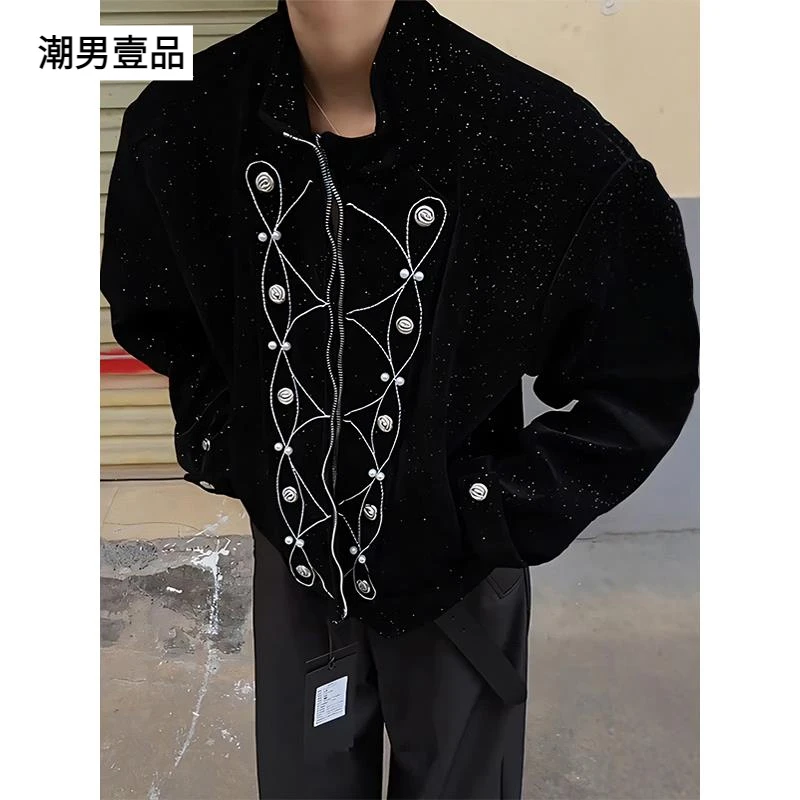 argue culture满天星精致短款外套男女春设计感小众美式垫肩夹克