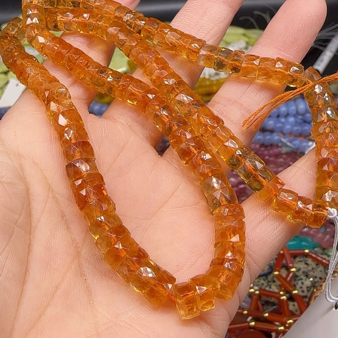 咪***咪玛瑙/玉髓合金珠宝半成品黄水晶剁珠拍四99发一条