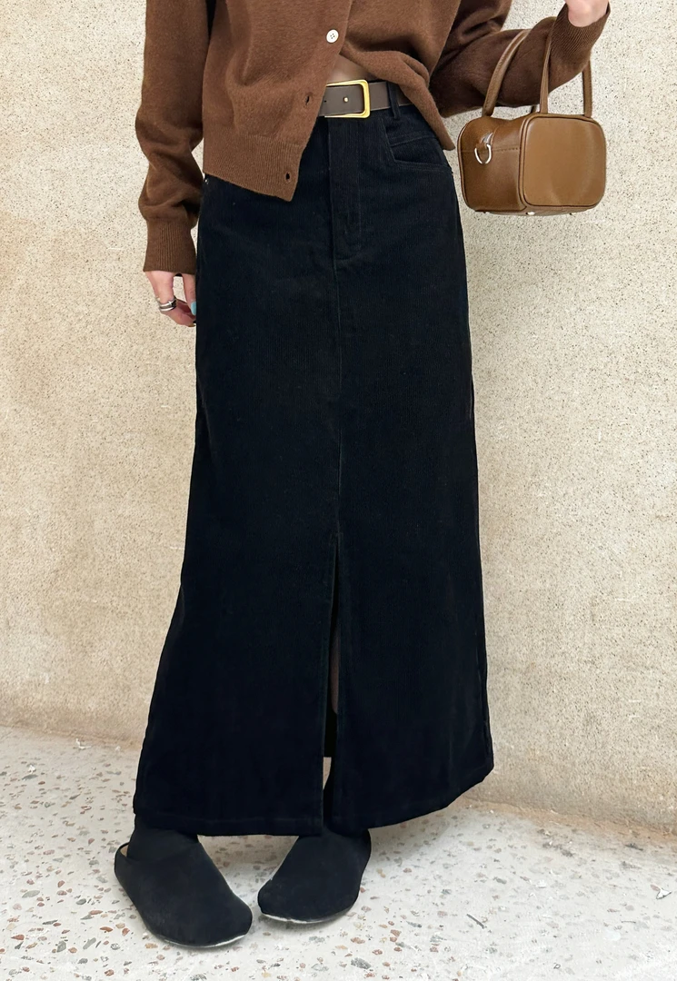 十三行X2#99835春秋福利灯灯背后开叉半身长裙，裙长：92cm