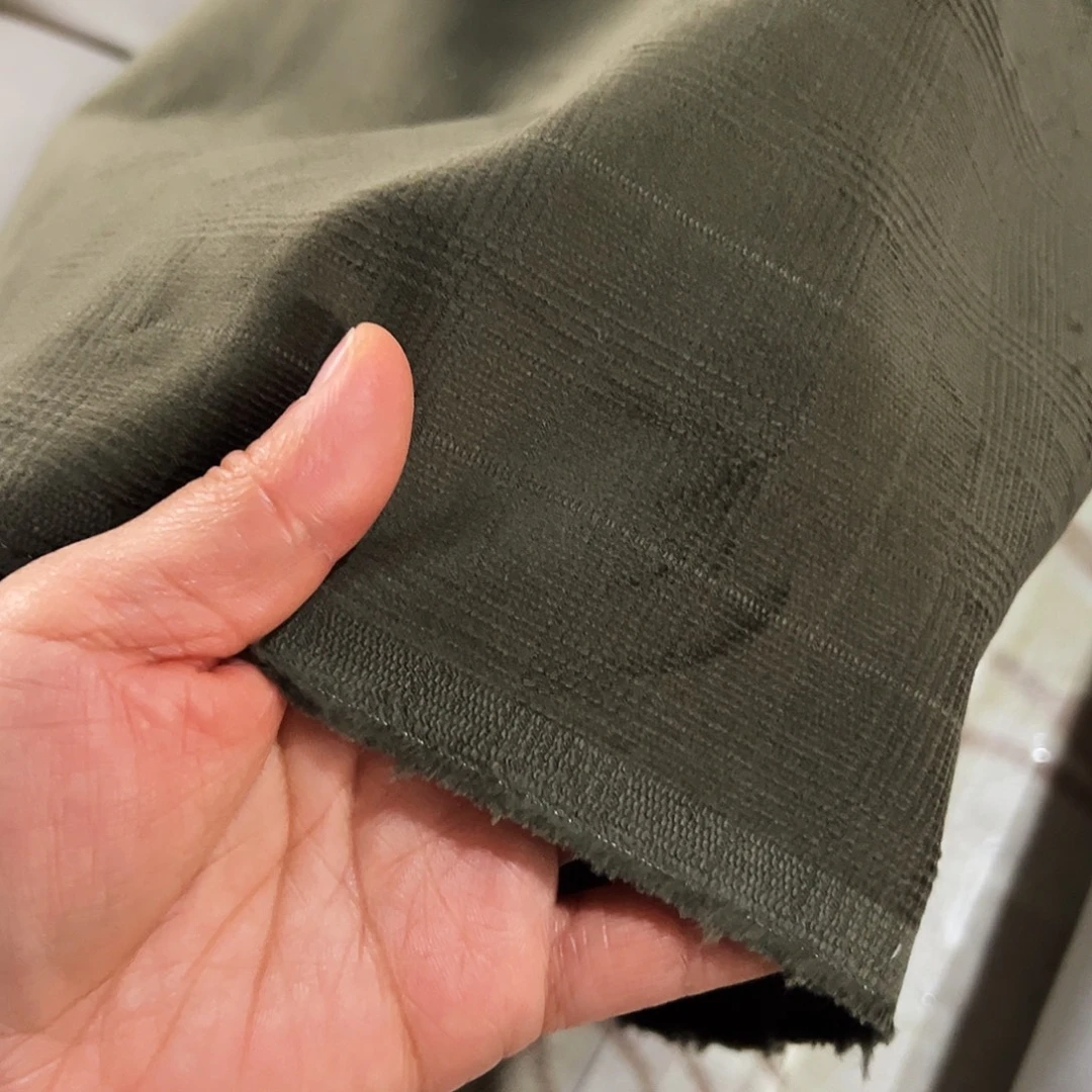 棉一米价港货橄榄绿纯棉提花灯芯绒1.4米宽果子对面仓库