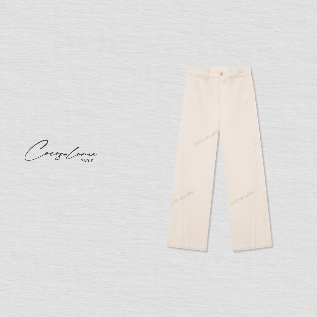 韩彬彬"彩砂牛仔"纯棉轻薄水洗亲肤舒适高腰直筒牛仔裤1189-12