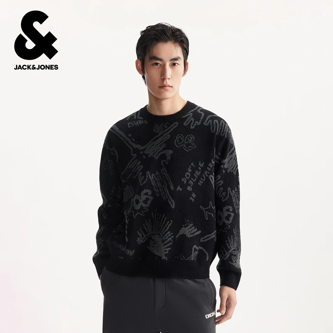 【柔软细腻雪尼尔】杰克琼斯男士针织衫毛衣圆领潮老钱风男装高级感