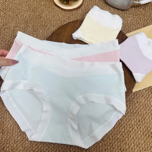 新品孕妇专用中腰内裤透气无痕棉档加长档内裤春夏早秋适用纯棉款