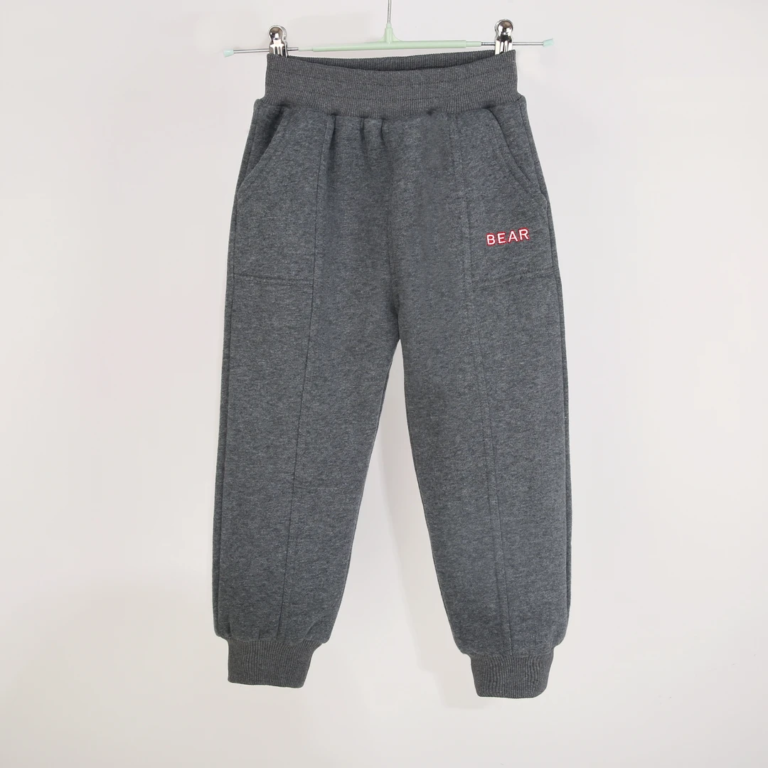 2589双层春秋儿童针织休闲裤加绒带全棉内衬女童男童中大童