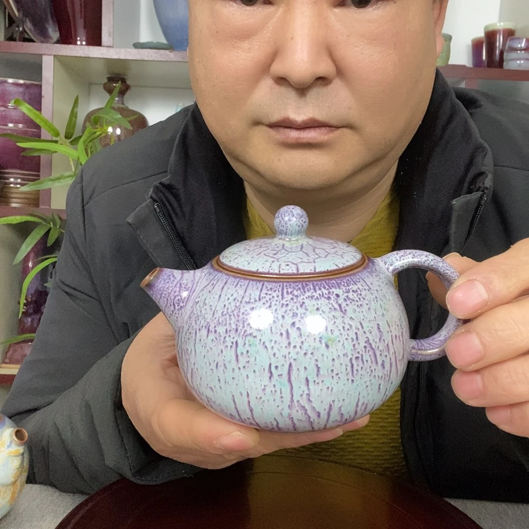壶钧瓷茶壶西施壶手拉胚高温窑变