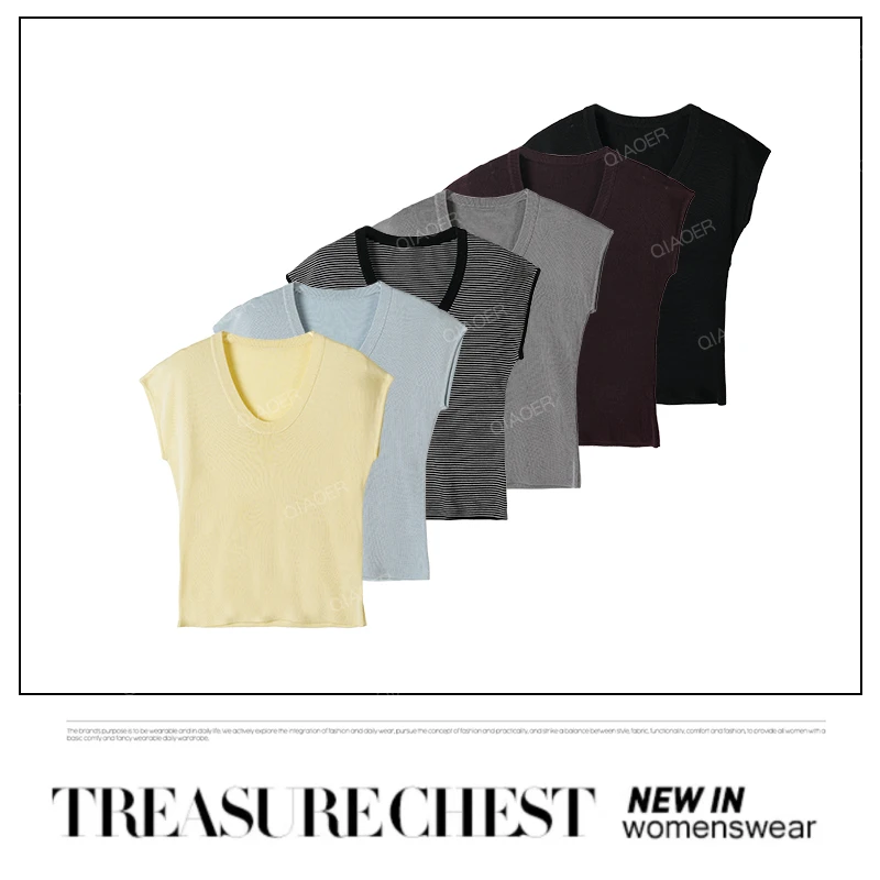 乔儿定制【天鹅颈】100莱赛尔天丝新款针织衫夏季薄款短袖老钱风T恤