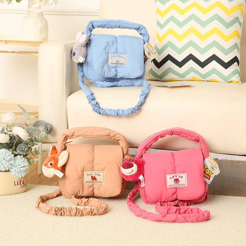 Disney迪士尼疯狂动物城朱迪单肩包尼克草莓熊云朵斜挎包挂件拎包