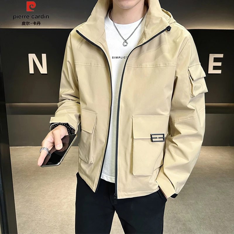 皮尔卡丹秋冬季连帽夹克潮流帅气休闲时尚百搭宽松