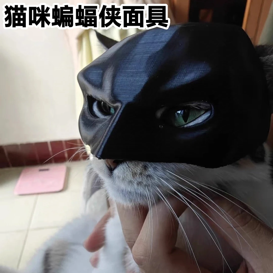 【猫猫侠】小猫配饰宠物搞怪帅气头盔蝙蝠侠cos道具小猫装扮面具