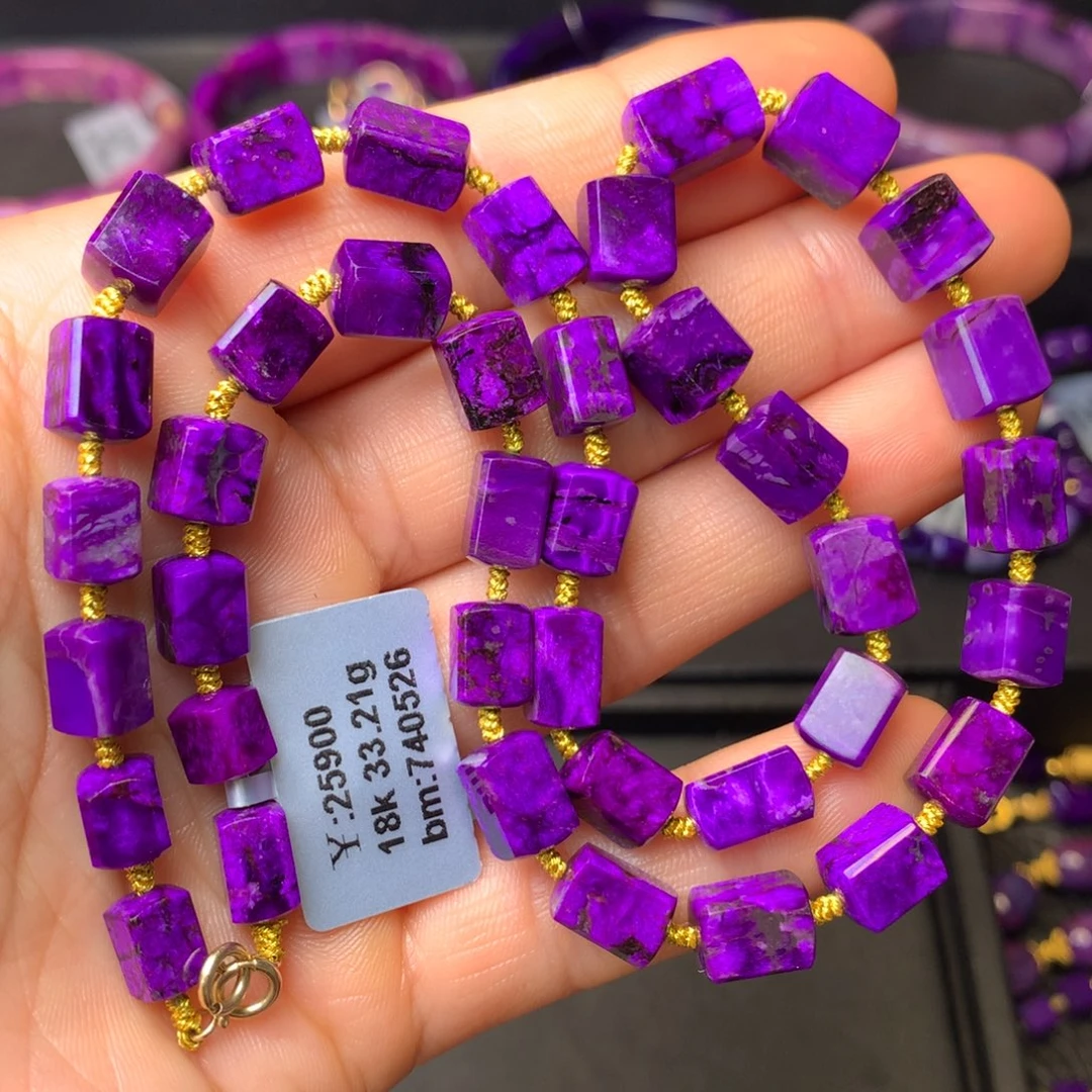 18K金镶嵌苏纪石（舒俱来）项链