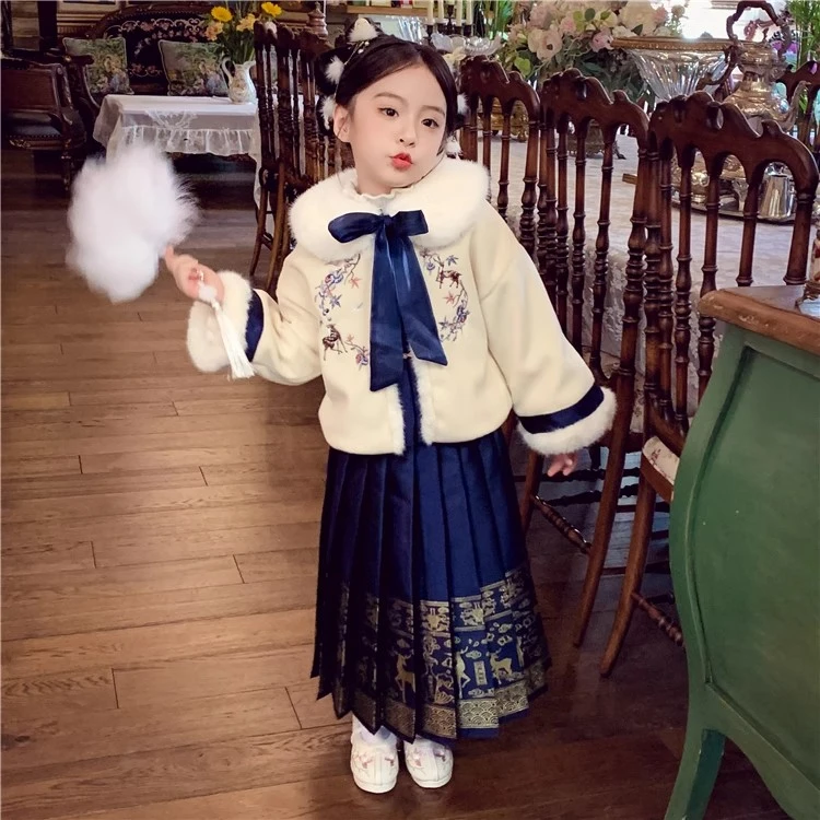 【年中浮力】女童冬款时尚唐服百褶套装裙 T235203