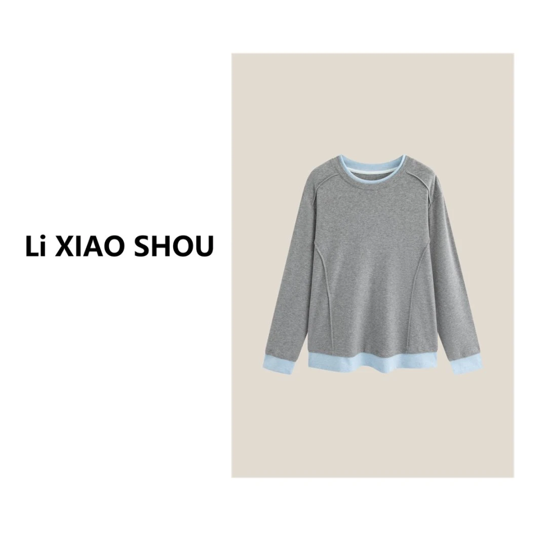 【李小瘦大码女装】打底百搭时尚显瘦柔软亲肤圆领休闲上衣女721D