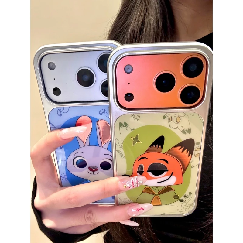 适用苹果iphone17promax狐狸兔子16pro电镀15ins可爱14创意手机壳