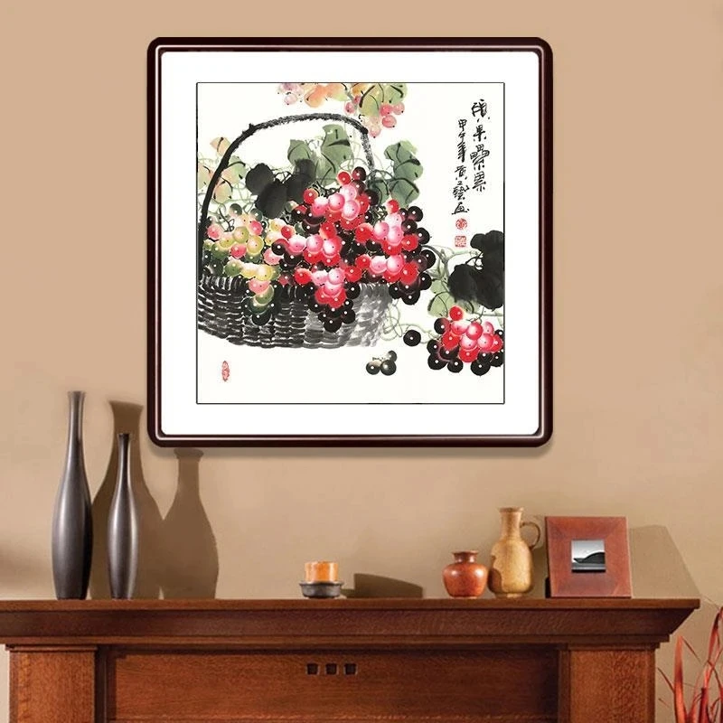 纯手工绣好的十字绣成品194硕果累累客厅餐厅装饰挂画