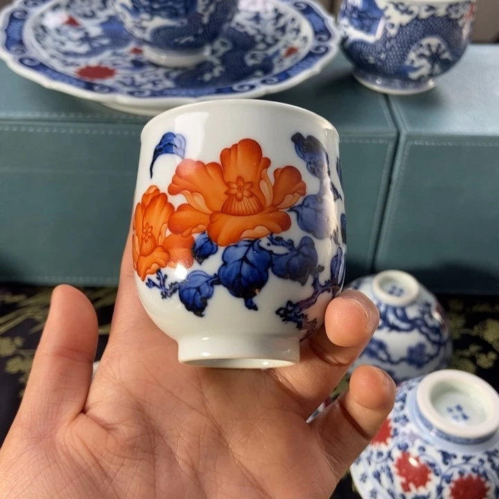 杯阳春白雪 矾红山茶花单杯