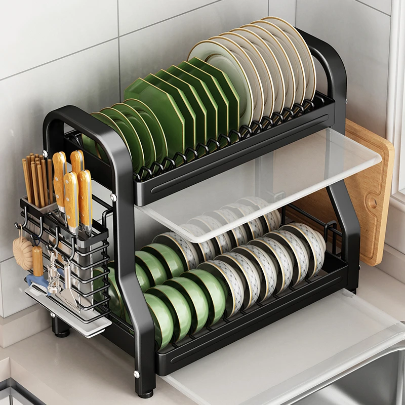 家用碗柜放碗碟置物架厨房碗架沥水架多功能盘子收纳架碗筷收纳盒