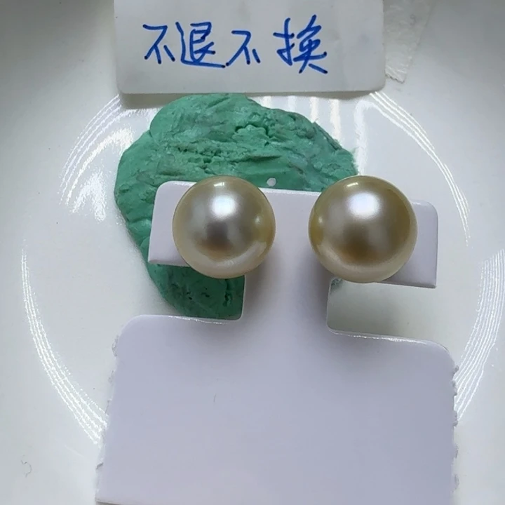 f***k海水珍珠银S925镶嵌耳饰AB款