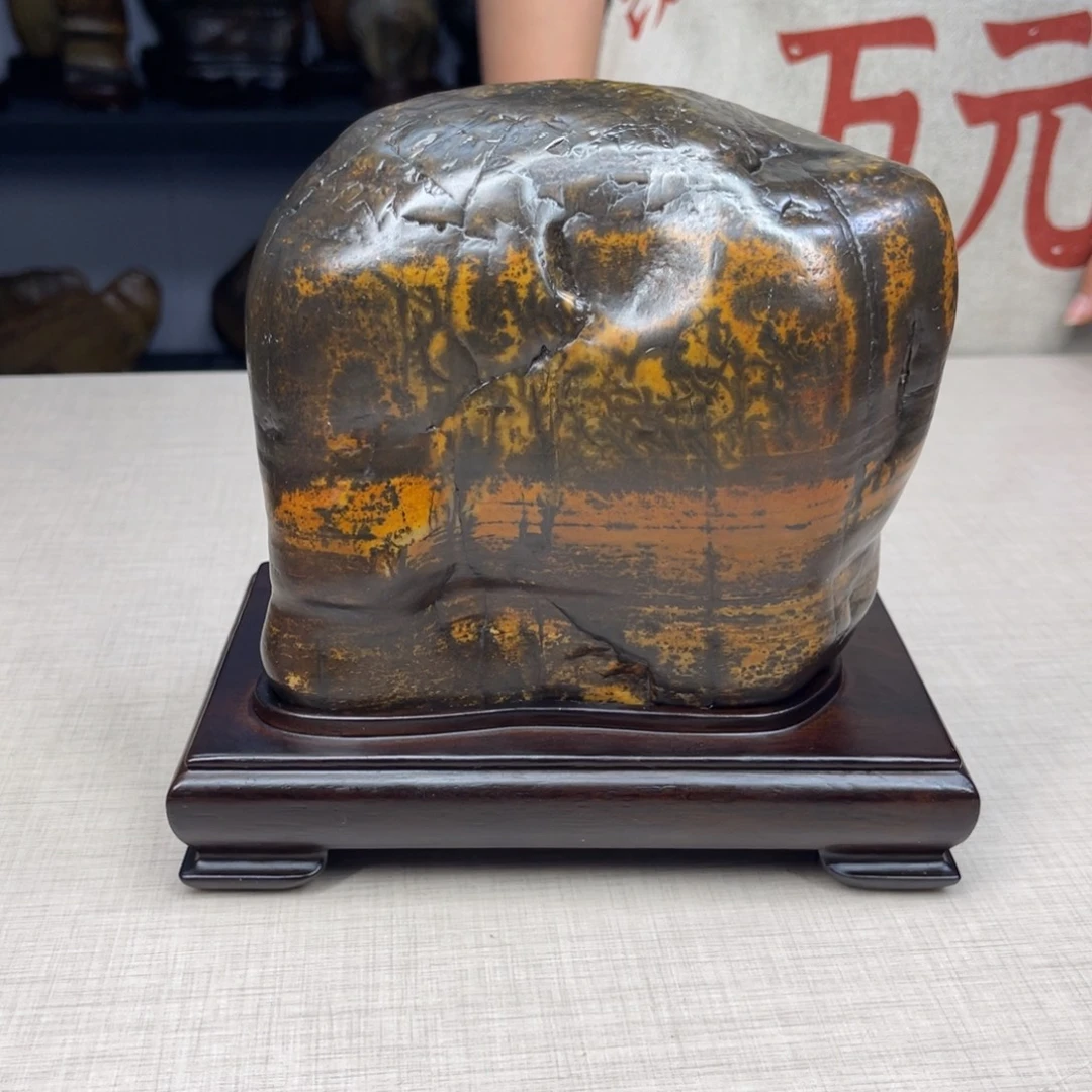 石材广西大化彩玉石配底座