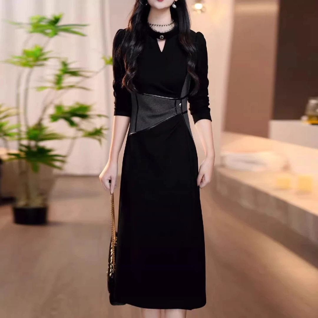 连衣裙2025新款女春秋十三行爆款气质减龄妈妈高档品牌长袖配大衣