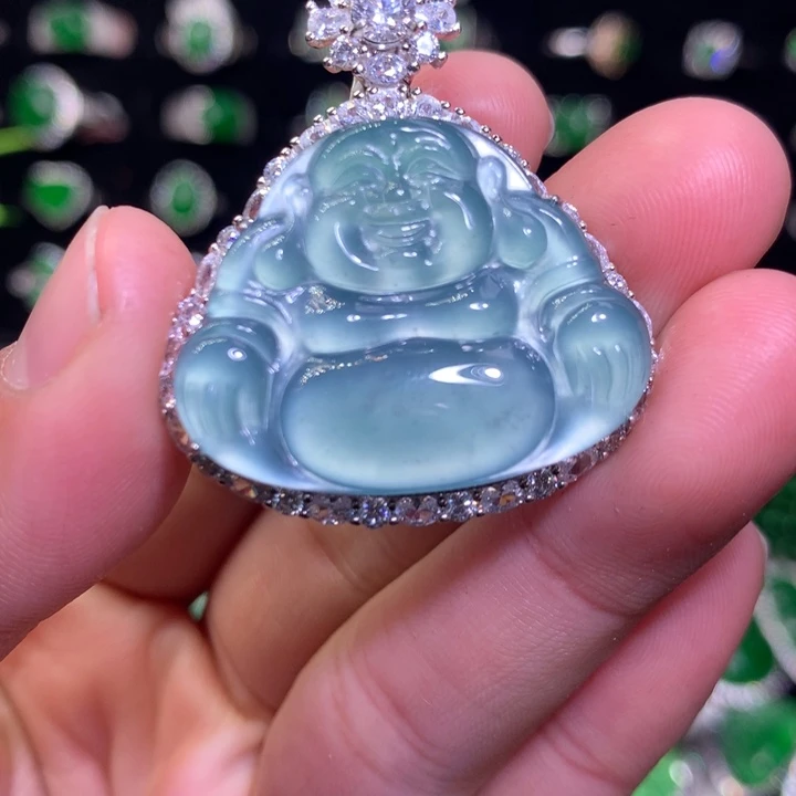 【闪购商品】翡翠颈饰银S925镶嵌天然翡翠