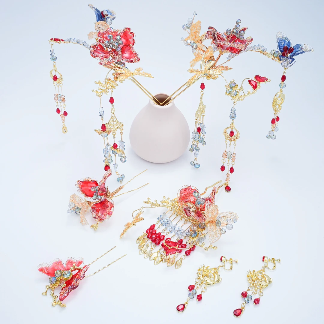 玉生烟 森系新娘流苏簪子古风步摇1165