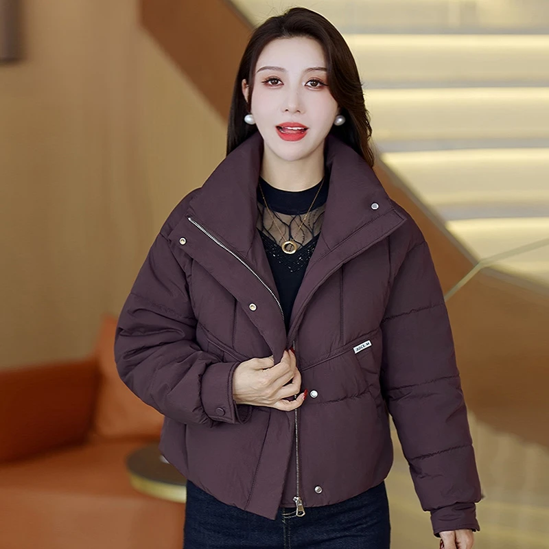 雅鹿时尚短款棉服外套女2025年冬季新款洋气宽松显瘦百搭保暖棉袄