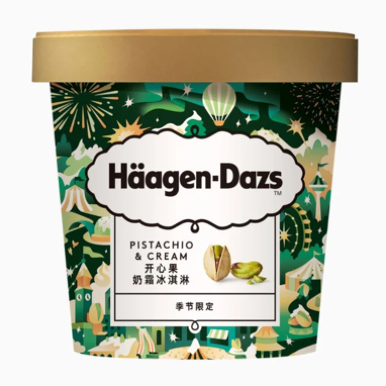 哈根达斯Haagen-Dazs 开心果奶霜冰淇淋 77g/杯雪糕同城配