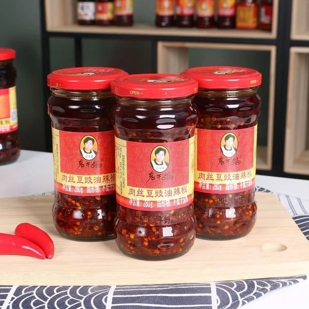 老干妈肉丝豆豉油辣椒280g瓶装下饭拌面酱辣椒酱炒菜调料1
