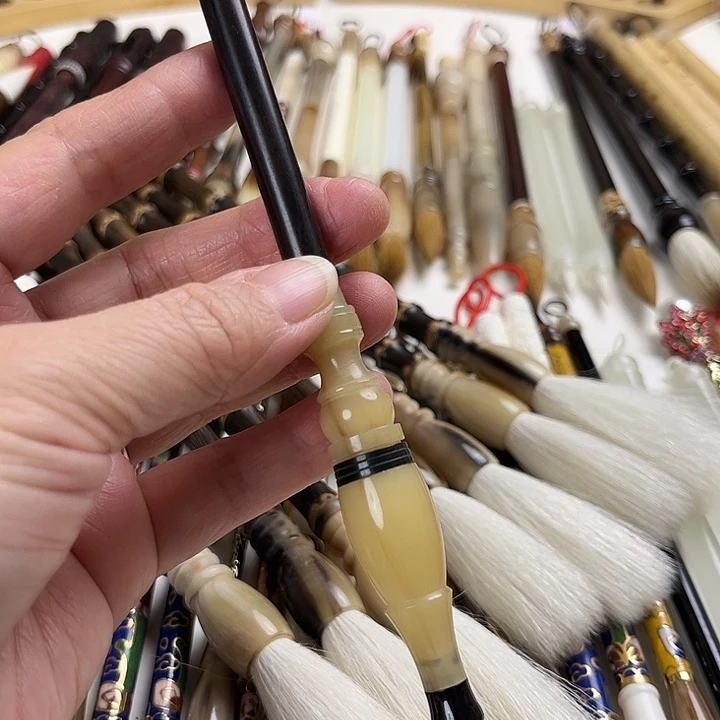 黑檀木带帽狼羊兼毫1支出锋3.2左右