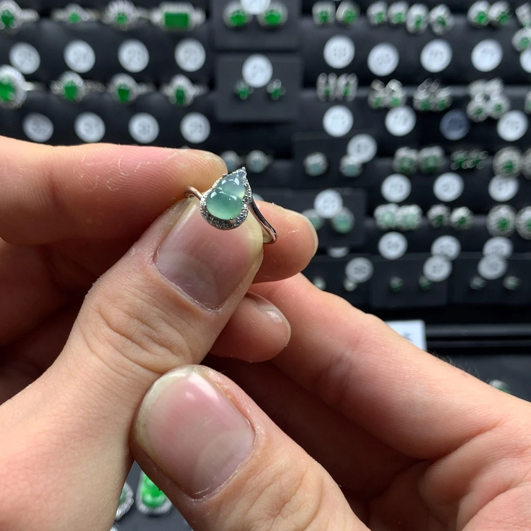 翡翠银S925镶嵌戒指