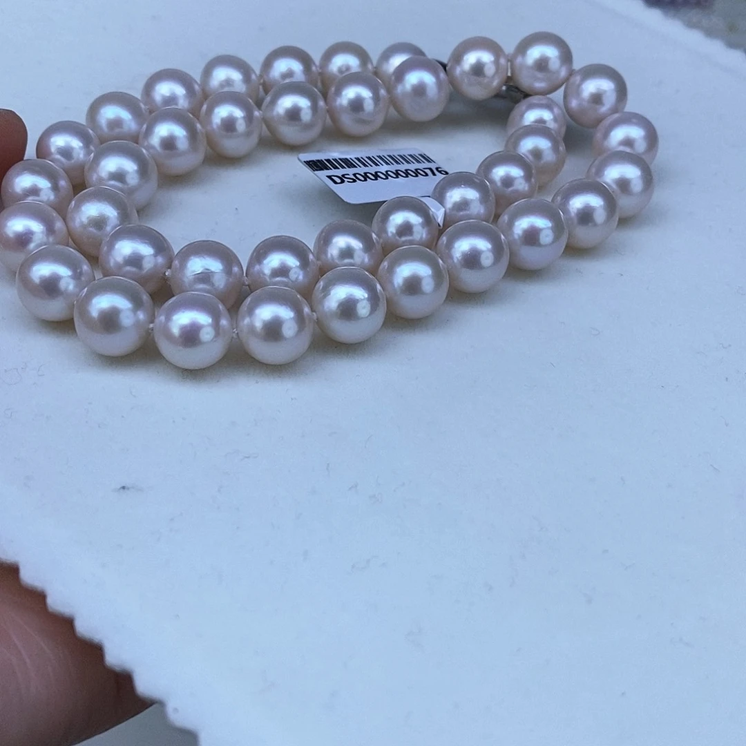 淡水珍珠颈饰银S925镶嵌➕10-11高品极光蔓塔玫瑰