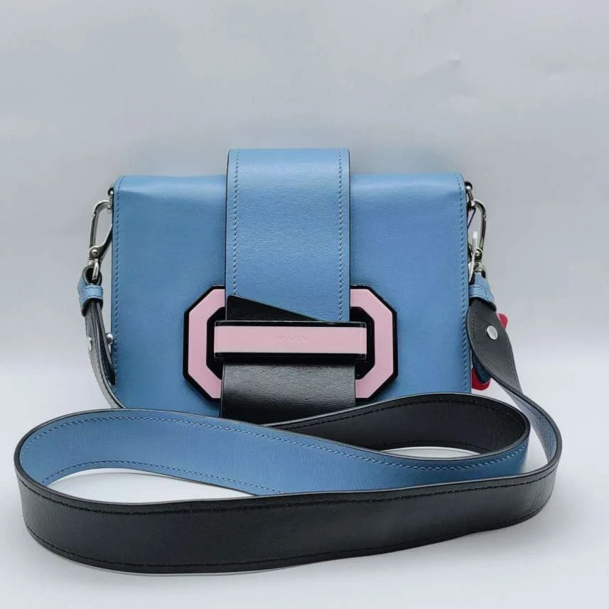 95新 Prada/普拉达 蓝色单肩包1391 2311