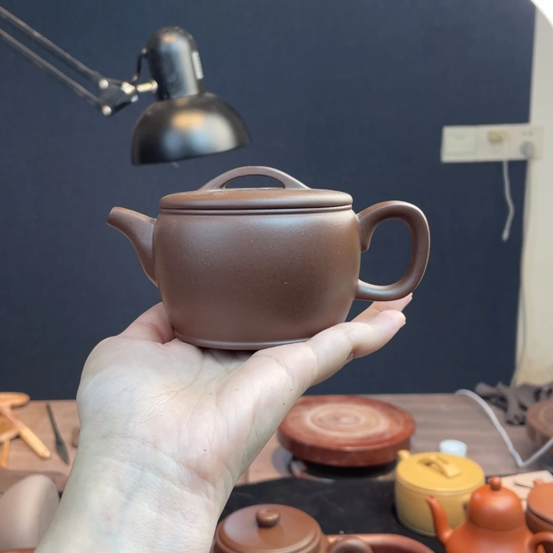 茶壶紫砂半手工底槽清200cc汉瓦